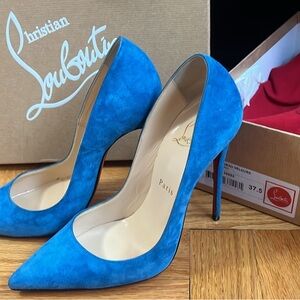 Christian Louboutin So Kate Pumps Blue Suede